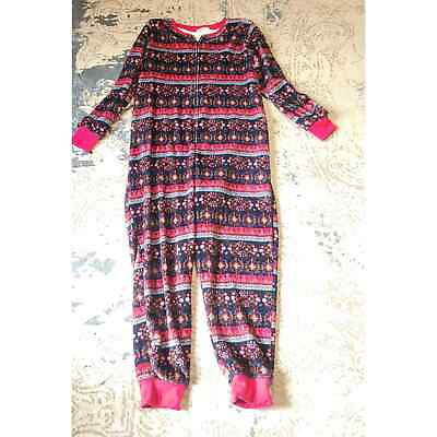 #ad Natural Life Fleeve One Piece Jumpsuit Pajamas PJs Snuggly Womens Size Medium $33.99