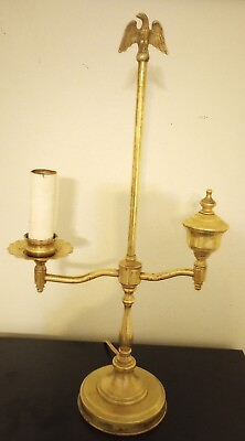 #ad Antique Brass Lamp Americana Aladdin Type Rare $40.80