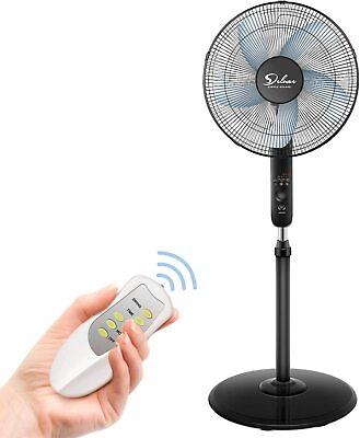 #ad Simple Deluxe 16 Inch Oscillating Pedestal Stand Fan 3 Speed with Remote Control $48.99
