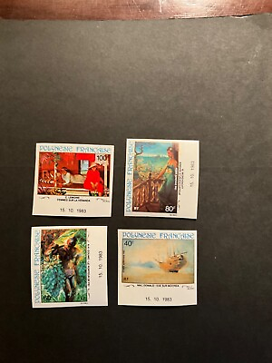 #ad Stamps French Polynesia Scott #C202 5 never hinged imperforate $40.00