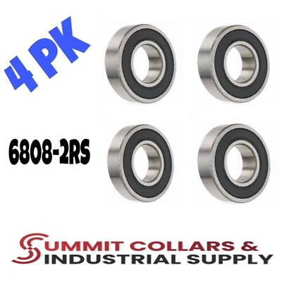 #ad 6808 2RS Deep Groove Ball Bearings Z2 40x52x7mm Double Sealed Chrome Steel 4PK $13.99