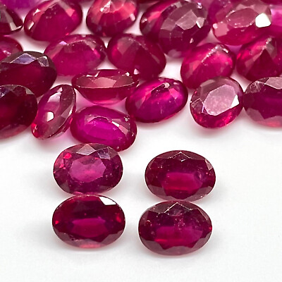 #ad 4 Pcs Natural Ruby 8x6mm Oval Cut Stunning Rich Red Loose Gemstone Wholesale Lot $29.99