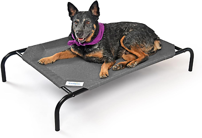 #ad the Original Cooling Elevated Dog Bed Indoor and Outdoor Medium Gunmetal $49.99