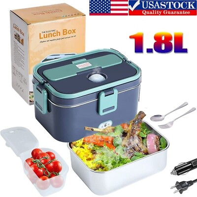 #ad 1.8L 110V Electric Heating Lunch Box Portable Car Office Food Warmer Container $23.55