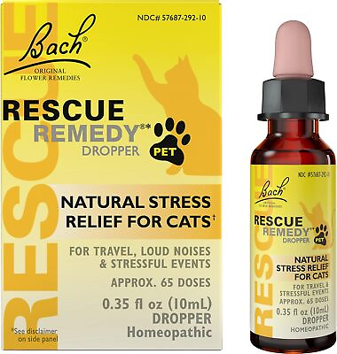 #ad Bach RESCUE REMEDY PET for Cats 10mL Natural Calming Drops Stress Relief for C $24.47