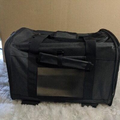 #ad Pet Carrier Airline Approved Soft Sided Travel Carrier for Dogs and Cats. Black $19.00