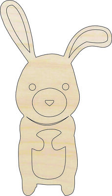 #ad Bunny Rabbit Laser Cut Out Unfinished Wood Craft Shape BNY47 $20.60