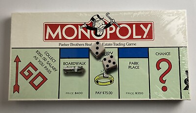 #ad 1985 Monopoly Board Game Parker Brothers 0009 Sealed w Shelf Wear READ $29.99