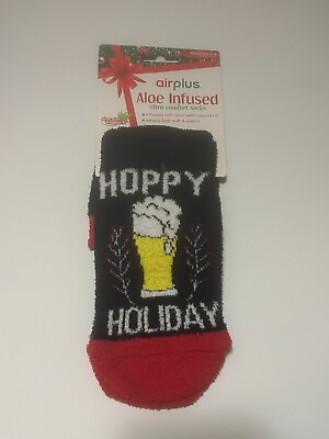 #ad Women#x27;s Airplus Aloe Infused Socks Hoppy Holiday Fuzzy Warm Winter Crew Socks $5.94