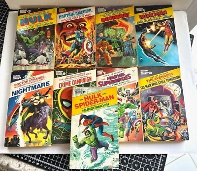 #ad Vintage Pocket Books Marvel Novel Series #3 11 Hulk Cap FF X Men Rare 1970#x27;S $200.00