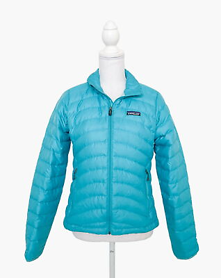 #ad Patagonia Down Sweater Women#x27;s XS Blue Zip Up Puffer Jacket Puffy Extra Small $38.00