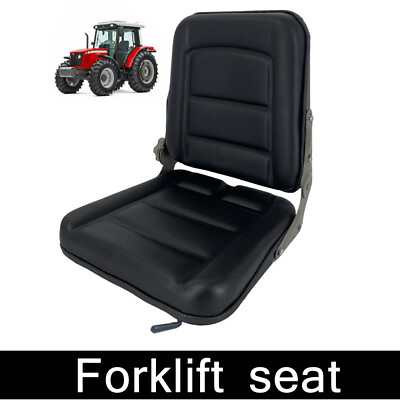 #ad Universal Foldable Forklift Seat w Adjustable Angle Back PVC Excavator Tractor $88.88