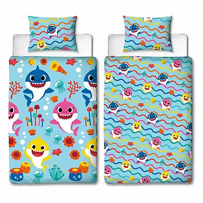 #ad #ad Baby Shark Rainbow Single Bedding Set Children#x27;s Reversible Duvet Cover $25.76