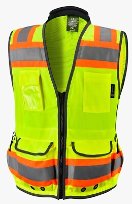 #ad #ad Yellow Class 2 Heavy Duty Two Tone Engineer Vest $18.99