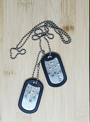 #ad Military Style Stainless Steel G.I. Dog Tags $11.95