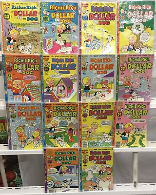 #ad Harvey Comics Vintage Richie Rich and Dollar the Dog Comic Book Lot of 14 Issues $40.49