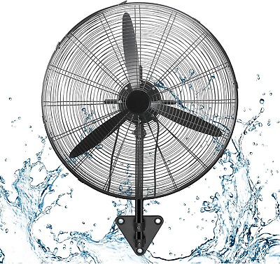 #ad Simple Deluxe IP44 Waterproof Outdoor Fan Misting Wall Mount Fan 24 Inches Black $137.99