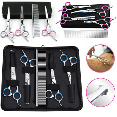 Professional Dog Grooming Scissors Kit with Safety Round Tips 6 in 1 Set Sharp $16.14