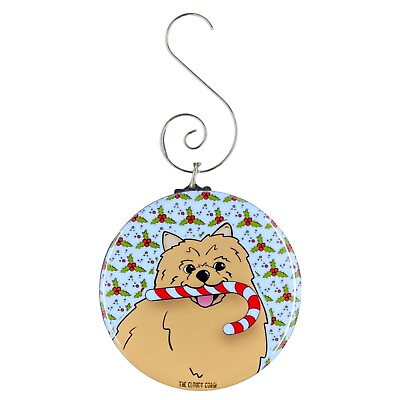 #ad Tan Pomeranian Dog Candy Cane Christmas Holiday Ornament Collectible Decor Gift $9.00