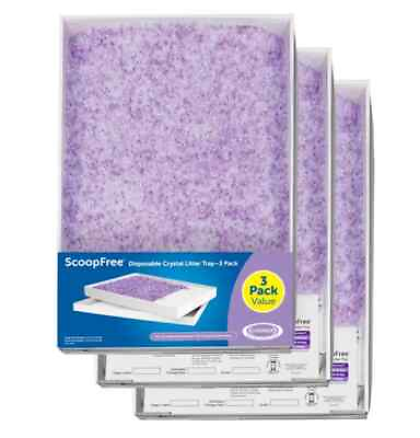 #ad ScoopFree PetSafe Pack 3 Disposable Crystal Lavender Litter Tray Cats 11.5 LBS $60.99