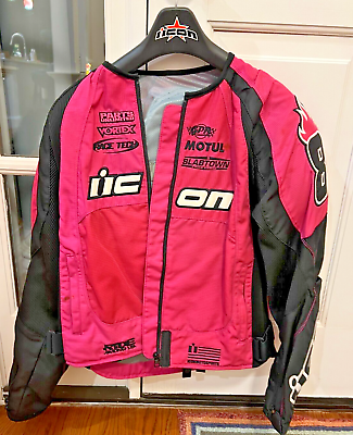 #ad Icon womens motorcycle jacket Pink size M $174.95