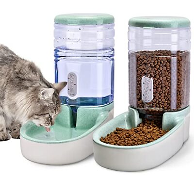 Automatic Dog Cat Feeder and Water Dispenser Gravity Food Feeder and Waterer ... $38.30