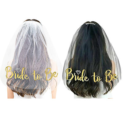 #ad Chic Bride Headpiece Bachelorette Veil Short Tulle Classic Bridal Veil $8.18