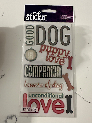 #ad Sticko Autocollant Dimensional Puffy Stickers quot;Dogquot; Phrases Bones Scrapbooking $4.49