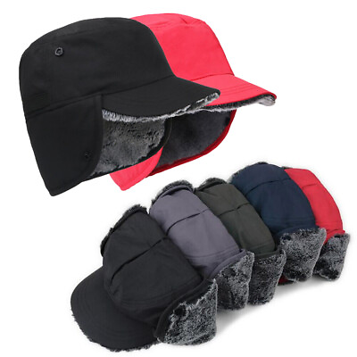 #ad Thermal warm Hat Winter Hat with Ear Flaps Winter Hat Flat Cap for Women Men $7.99