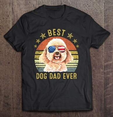 Best Poodle Dad Ever Vintage Dog Lover T Shirt $9.99