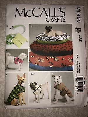 #ad McCall#x27;s M6455 Sewing Pattern Dog Bed Harness Vest and Leash Cover $5.89