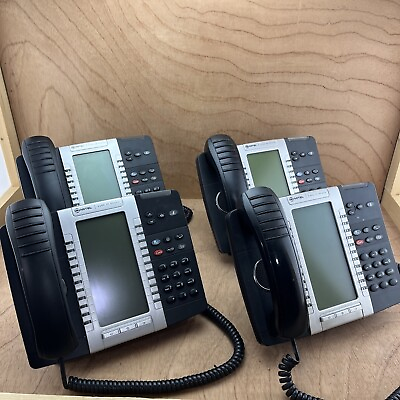 #ad Lot of 4 Mitel 5340 IP Phone Black With Stand And Cord $89.99
