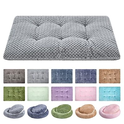 #ad Fuzzy Deluxe Pet Beds Super Plush Dog or Cat Beds Ideal for 15quot; x 23quot; S Grey $28.31
