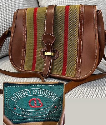 #ad True Vintage Dooney amp; Bourke Over Under Equestrian Shoulder Bag Early 80#x27;s $159.99