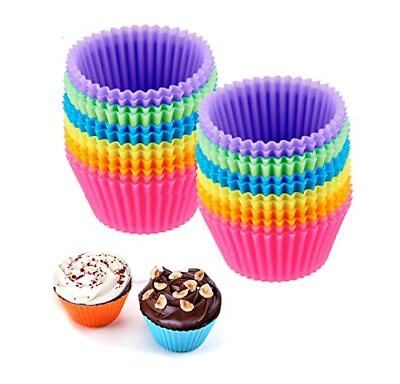 #ad Cupcake Liners Silicone Baking Cups Reusable Mini Cupcake Liner Muffin Liners $10.49