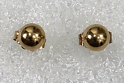 #ad 14K Gold Earrings Ball Stud Round Mini $29.99
