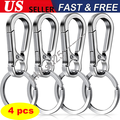 #ad 4pcMolain Metal Keychain Carabiner Clip Keyring Key Ring Chain Clips Hook Holder $7.99