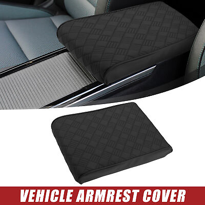#ad 1 Pcs Universal Car Armrest Cover Anti slip Heighten Protective Cover Black $18.79