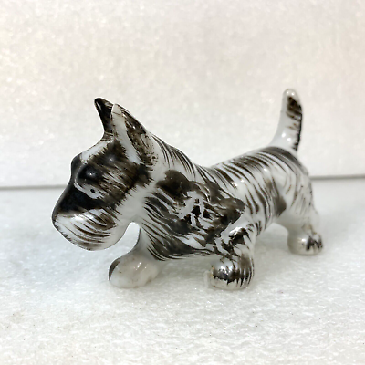 #ad Scottish Terrier Dog Porcelain Hand Painted 4quot; Long Figurine Decor Japan $9.99