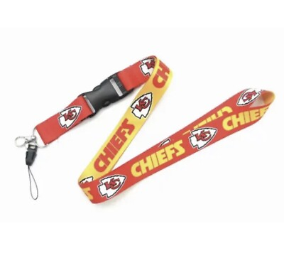 #ad Kansas City Chiefs NFL Football LANYARD DETACHABLE BUCKLE KEY CHAIN NEW LOOKING $8.88