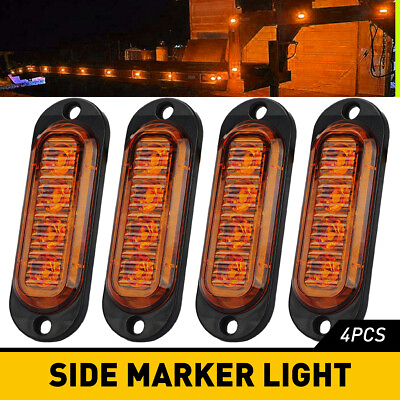 #ad 4 8 12 16 4 LED Side Marker Amber Clearance Light Cobom Boat Truck Trailer RV US $26.99