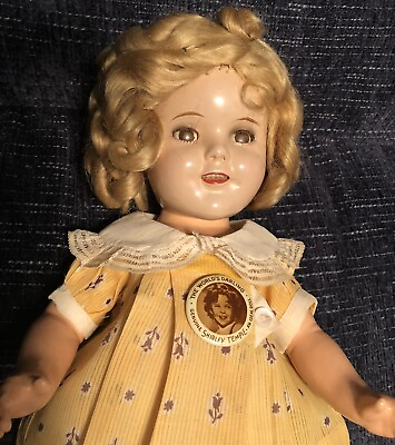 #ad All Original 1930#x27;s Ideal Shirley Temple Doll 16”Flirty Eyes Doll Tagged Dress $799.99