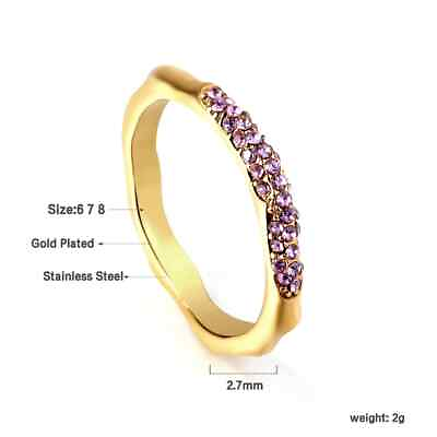 #ad Purple Crystals Ring Minimalist Ring Gemstone Promise RingZircon Purple Ring $22.36