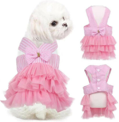 Chihuahua Size XSmall Pink Tutu Skirt Pet Dress Dog Clothes Puppy Dog Clothing $7.59