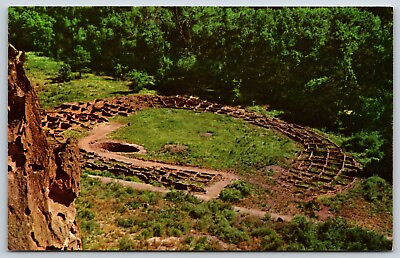 #ad Postcard Ancient Indian Ruins Bandelier Nat. Monument Near Santa Fe New Mexico $4.50