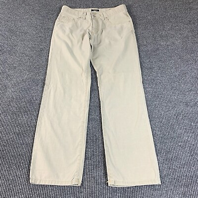 #ad Pioneer Jeans Mens 34 Green Flat Front Rando Straight Leg Cotton Blend 32x31 $11.22