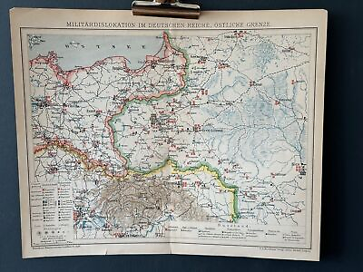 #ad Map of Germany Rare Antique Brockhaus Map Print from 1900#x27;s FREE POSTAGE $19.47