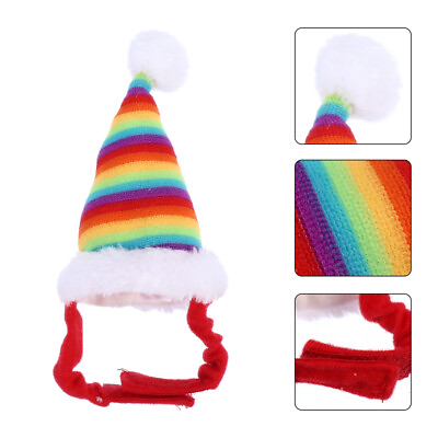 #ad 2 Pcs Hamster Christmas Hat Fluff Guinea Pig Costume Pet Outfit $10.18