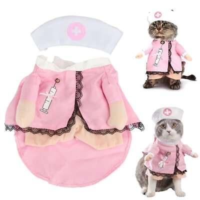 #ad Pet Products Dog Cat Nurse Costume Halloween Doctor Cosplay Size S M L XL Gift $9.87