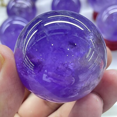 #ad 1pc Amethyst Natural ball Quartz Crystal Sphere Reiki Healing Mineral 45mm $19.10
